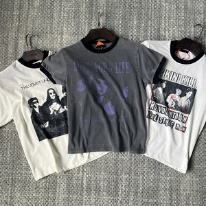 Clothing <strong>Brand</strong> Manufacturer Summer Unisex Designer Vintage Hip Hop <strong>Rock</strong> Style Ringer Tee Shirt Men - Product Image 4