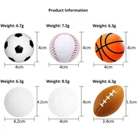 PU 4cm Rugby Ball Mini Spray-Peint Promotionnel Football Basketball-Soulagement Du Stress Jouets Équipement De Sport En Plastique Rebond Lent