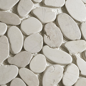 Piastrelle in Mosaico di Pietra Naturale Batu, Motivo Ciottoli Bianchi 12x12 Pollici per Decorazione Pareti e Pavimenti - Product Image 5