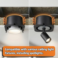 Cache-luminaire encastré ignifuge UL94 V0, résistant aux flammes, économe en énergie, en ABS noir, facile à installer