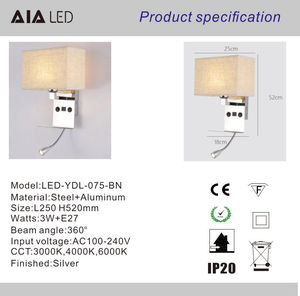 <span class=keywords><strong>Support</strong></span> de téléphone portable rechargeable par USB, lampe murale E27 <span class=keywords><strong>pour</strong></span> chambre à coucher, lampes de lecture de chevet, lumière murale moderne minimaliste <span class=keywords><strong>pour</strong></span> hôtel, villa - Product Image 5