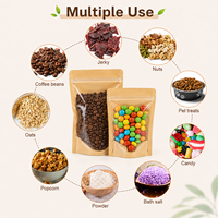 Sachets Doypack en papier kraft de qualité alimentaire pour thé, résistants à l'humidité et à la poussière, avec fermeture zip, pour snacks, bonbons et noix