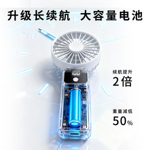 Mini Ventilador Portátil D13 Plegable, Recargable por USB, con Pantalla Digital, 3-6 Horas de Duración de la Batería, Ventilador de Escritorio, de Mano y Portátil - Product Image 3