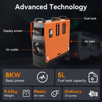 Calentador Diésel Portátil de 8KW para Camiones y Camping, 12V 24V 220V, Nuevo, con Termostato, Venta al Por Mayor de Fábrica