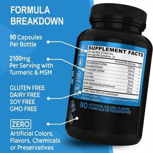 גלוקוזאמין chondroitin <span class=keywords><strong>MSM</strong></span> תוספי מזון תמיכה משותף גמיש למבוגרים 90 ספירות - Product Image 3