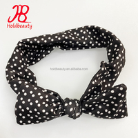 Casque de bébé à pois à imprimé floral en tissu doux et extensible de haute qualité