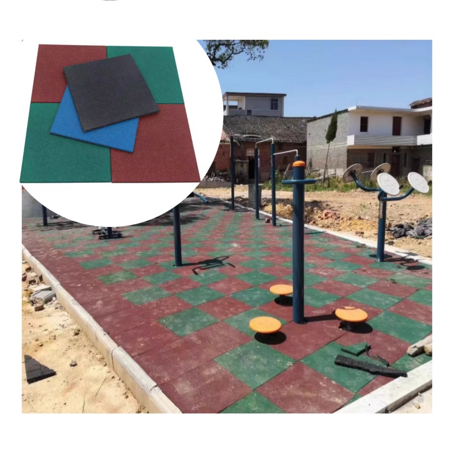 Nonslip Recycled Rubber Outdoor Flooring Mat EPDM Anti-Slip for Gym Garden Shooting Range Hospital Hall Playground Park School