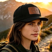 Gorra Trucker RTS de 5 Paneles con Logotipo Personalizado, Corona Alta, Malla Trasera, Parche de Cuero, Parte Delantera de Algodón Transpirable y Ajustable