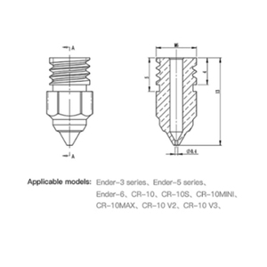 Extrudeuse Hotend en laiton MK, 5 pièces, pour Ender-3 S1 Pro/ Ender-3 Max Ne/Ender-3 V2 Neo/CR-6 SE, 0.3/0.4/0.5/0.6/0.8mm - Product Image 4