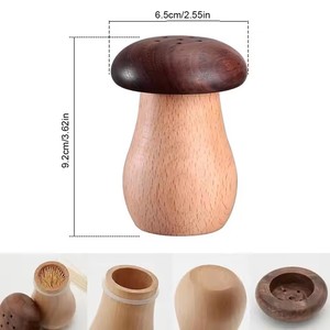 Creative Walnut Wood Mushroom Head <b>Toothpick</b> Dispenser Cute Container for Home Kitchen Restaurant Use - Product Image 2