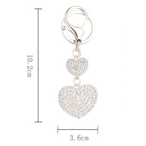 Nuevo Llavero <span class=keywords><strong>de</strong></span> Coche con Forma <span class=keywords><strong>de</strong></span> Corazón con Incrustaciones <span class=keywords><strong>de</strong></span> Diamantes en Oro y Plata, Llavero <span class=keywords><strong>de</strong></span> Bolso con Pedrería Completa, Colgante Creativo, Pequeños Regalos - Product Image 6