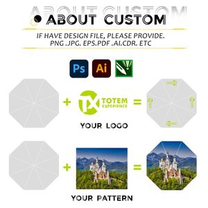 Parapluie promotionnel imprimé sur demande, entièrement personnalisé avec logo, compact, portable, résistant à la pluie et au vent, avec logo - Product Image 4