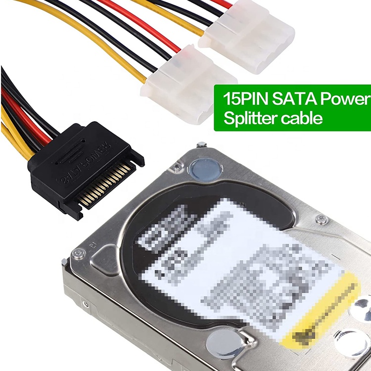Adattatore Di Alimentazione Molex IDE A SATA – 2 Pezzi, Convertitore Da 4 Pin Maschio A 15 Pin Femmina - 5