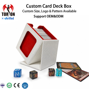   Caja de Almacenamiento Ecológica de Doble Compartimento con Cierre Magnético para Accesorios de Cartas Coleccionables TCG, en Cuero PU con Logotipo - Product Image 1