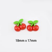Bulk Voorraad Goedkope Prijs Plat Hars Fruit Plak Kunstmatige Kersenappel Citroen Haar Ornament Voor Kinderen Souvenir Decoratie