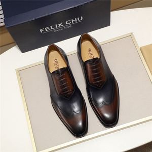 Zapatos de Cuero para Hombre con Diseño de Parches y Lazo, Zapatos de Cuero Estilo Americano - Product Image 5