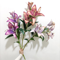 Handgefertigte künstliche Lilienblüten mit echtem Haptik‑Effekt, 84cm langer Stiel, Seidenlilie mit Beschichtung für Dekoration