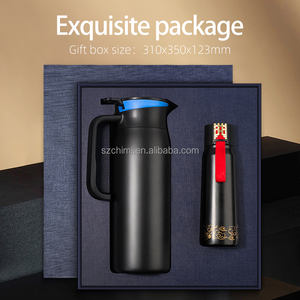 Thermos de style chinois pour le bureau et la maison, 800 ml et 1500 ml, thermos avec affichage de la température, avec poignée, cadeau souvenir - Product Image 2