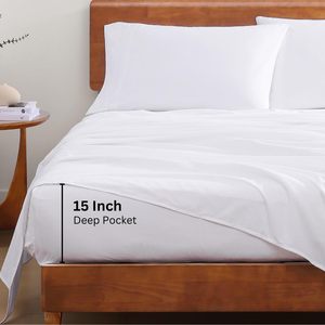 Tùy chỉnh 300t 100% cotton trắng nữ hoàng tấm Set túi sâu tấm ga trải giường đặt cho khách sạn - Product Image 5