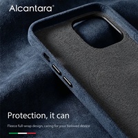 Coque de téléphone mobile pour iPhone 15 Pro, en Alcantara italien authentique, entièrement enveloppante, avec estampage à chaud en cuivre, fonction magnétique, service OEM/ODM