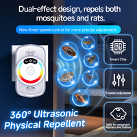 Haute qualité 3Light 120 ㎡   Répulsif antiparasitaire 360 °   Répulsif Ultrasonique à 3 Fréquences pour Insectes, Moustiques, Rats et Souris