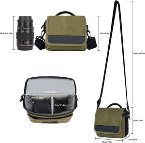Sac à appareil photo compact BSCI, sac à bandoulière pour appareil photo, sac messager mignon en toile imperméable pour appareil photo reflex numérique DSLR, pour femmes et hommes - Product Image 2