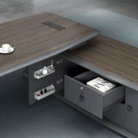 Haute qualité luxe en bois moderne patron bureau grand bureau exécutif bureau ordinateur Table avec tiroirs