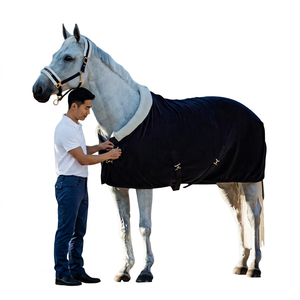 Couverture d'hivernage pour chevaux, design personnalisé, pliable, imperméable, légère, durable, col haut, tissu en coton, acier inoxydable - Product Image 2