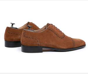Chaussures Oxford rétro personnalisées 2026 : Chaussures en cuir et daim respirantes de luxe pour hommes, fabriquées à la main - Product Image 2
