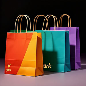 Sac en papier kraft laminé de luxe argenté personnalisé en gros, sac de transport alimentaire pour l'emballage de cadeaux - Product Image 5