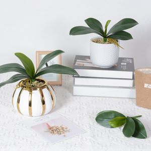 Flower Delight - Hojas de Orquídea Artificiales de Plástico PVC PU, Goma Suave, Decoración Moderna para el Hogar, Accesorios de Fotografía para Exteriores - Product Image 2