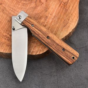 Couteau pliant professionnel en acier inoxydable 3Cr13 avec manche en bois, outil EDC aiguisé pour le camping et la personnalisation DIY - Product Image 3