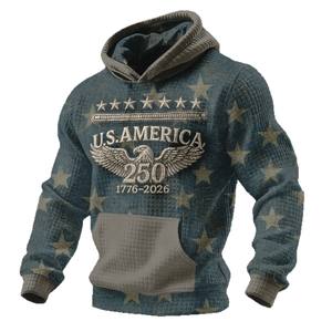 Sudadera con Capucha para Hombre, Tejido Waffle de Algodón, Bolsillo Bordado, Transpirable, Manga Regular, Diseño del Día de San Patricio - Product Image 2