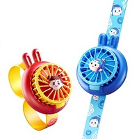 Ventilateur portable USB en plastique pour enfants, modèle Nezha Ao Bing, avec montre, mini ventilateur de dessin animé, trois vitesses de vent réglables