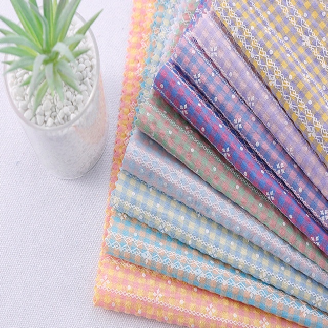 Best-selling Polyester Cotton children's clothing small fresh printed gingham