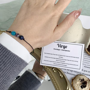 SC Natural facetado cristal piedra cuentas pulsera Regalo de Cumpleaños moda combinado ópalo amatista horóscopo 12 pulseras del zodiaco mujeres - Product Image 3