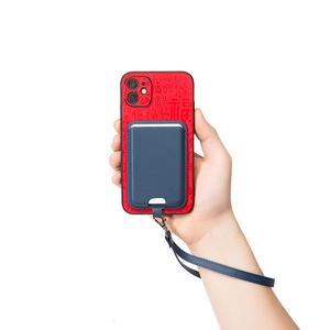 Cartera de Cuero PU de Alta Calidad, Tarjetero Antipérdida Magnético <span class=keywords><strong>con</strong></span> Cordón para Funda Magnética Universal para Teléfono iPhone - Product Image 5