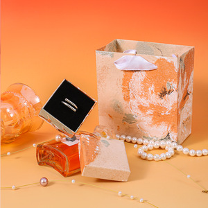 National Tide Irregular Orange Flower Oil Painting Style Rectangular Jewelry Packaging <b>Box</b> for Bracelet Earrings Ring <b>Necklace</b> - Product Image 3