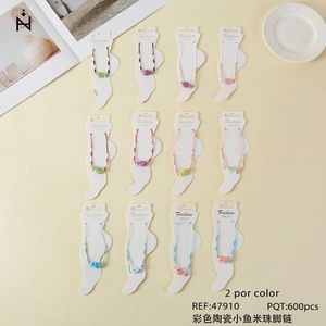 Tobilleras de Moda con Cuentas de Cerámica Coloridas en Forma de Pez, 2 por Color, 600 Piezas - Product Image 3