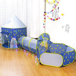 Fusée enfants jouer jouets en gros personnalisé couleur Logo taille bleu 3 en 1 <span class=keywords><strong>tente</strong></span> pour enfants maison <span class=keywords><strong>Tunnel</strong></span> piscine intérieur extérieur - Product Image 4