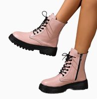 Bottines à lacets à semelle épaisse pour femmes