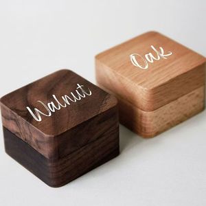 Wooden Jewelry Box Square <b>Ring</b> <b>Storage</b> Gift Box With Lids For Wedding Diamond <b>Rings</b> - Product Image 2