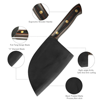 3Cr13 Couteau de boucher professionnel Full Tang Couteaux de cuisine en acier forgé avec manche en bois Pakka