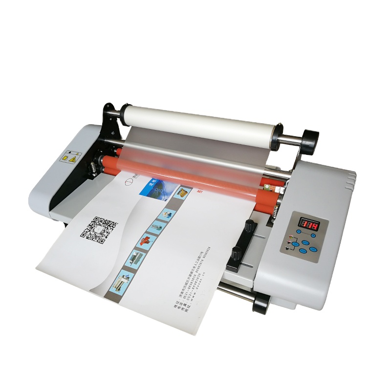 DC-358 Настольный Горячий ламинатор ролика Популярные небольшая машина для производства бумажных ламинатов электронный контроль температуры горячей и холодной ламинации