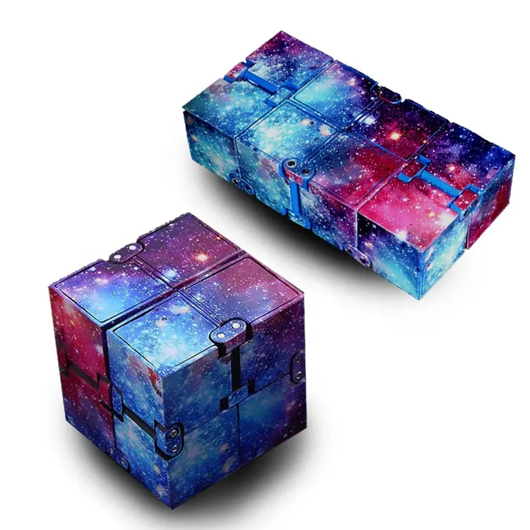 2021 New Toys Fidget Sensory Rubic Magic Toy Galaxy 3D Black Glow Cubes Educational Portable Office Kids Infinity Cube