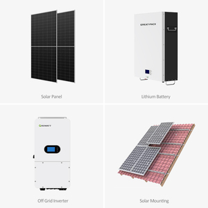 ชุดอุปกรณ์ครบชุดสำหรับบ้าน 10KW 8KW 6KW 3KW ระบบพลังงานแสงอาทิตย์แบบออฟกริด ไฮบริด พร้อมแบตเตอรี่สำรอง - Product Image 2