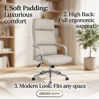 Chaise de bureau exécutive contemporaine en tissu, confortable, avec dossier inclinable, pliable, ergonomique, pour l'étude et l'ordinateur à domicile