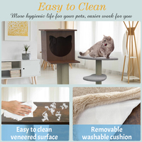 Meubles de luxe pour animaux de compagnie maison de chat en bois avec poteaux à gratter en sisal tour de chat Condo cadre d'escalade arbre à chat d'intérieur