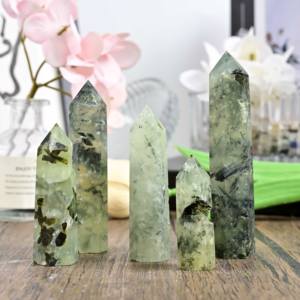 Tour de Prehnite Naturelle Vert Pomme 4-10cm, Colonne de Cristal Polie, Guérison Énergétique, Décoration Feng Shui Maison et Bureau, Vente en Gros - Product Image 2