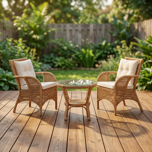 Juego de Muebles de Mimbre CORDELLA, Cómodos y Modulares, para Terraza y Piscina, Ideal para Hoteles, Apartamentos y Uso en Exteriores, Gran Venta - Product Image 3
